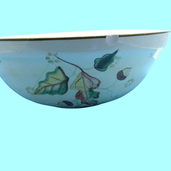 Zrike Large Fruit Bowl Farmhouse Handpainted Shabby Distressed Apple Berry Acorn - Picture 4 of 11